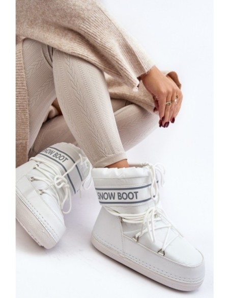 Women's lace-up snow boots white Soia