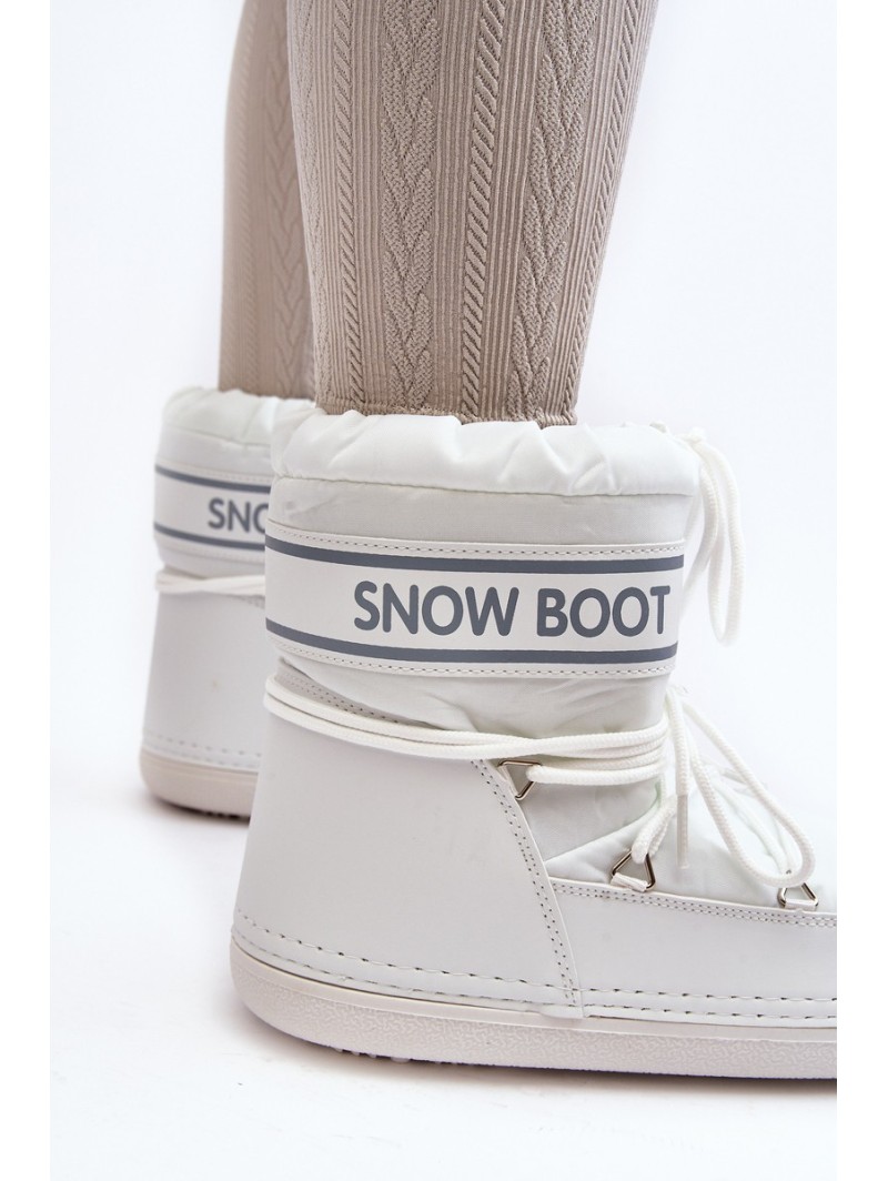 Women's lace-up snow boots white Soia
