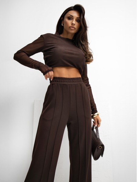 Sportinės kelnės-RV-DR-A1062.48-tamsiai rudos