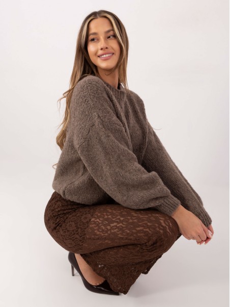 Megztinis-MI-SW-1909.68-tamsiai smėlio spalvos