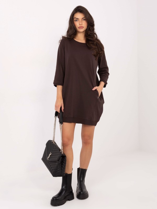 Suknelė-RV-SK-6839.95-tamsiai ruda 2