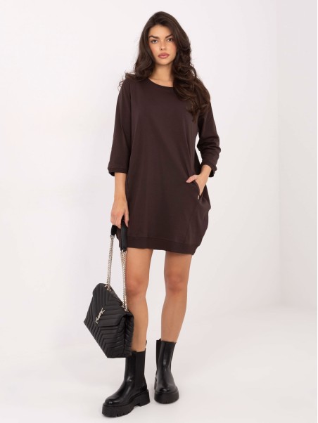 Suknelė-RV-SK-6839.95-tamsiai ruda