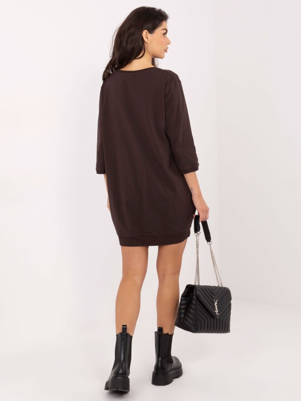 Suknelė-RV-SK-6839.95-tamsiai ruda