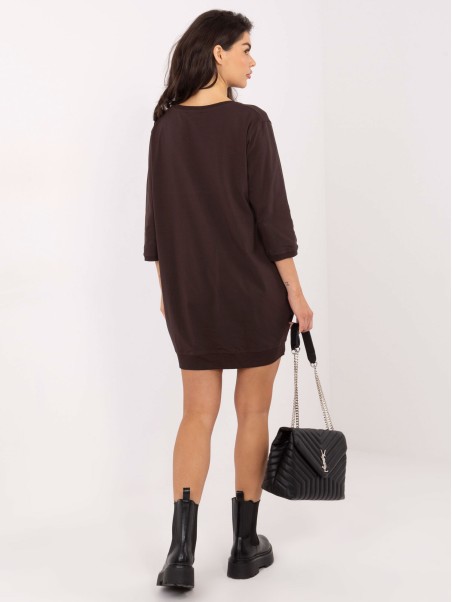 Suknelė-RV-SK-6839.95-tamsiai ruda