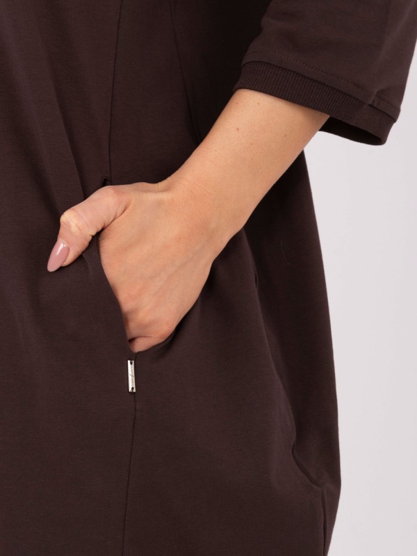 Suknelė-RV-SK-6839.95-tamsiai ruda