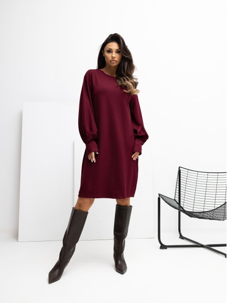 Suknelė-RV-SK-A1059.17-bordo spalvos