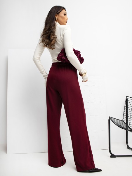 Sportinės kelnės-RV-DR-A1062.48-bordo spalvos