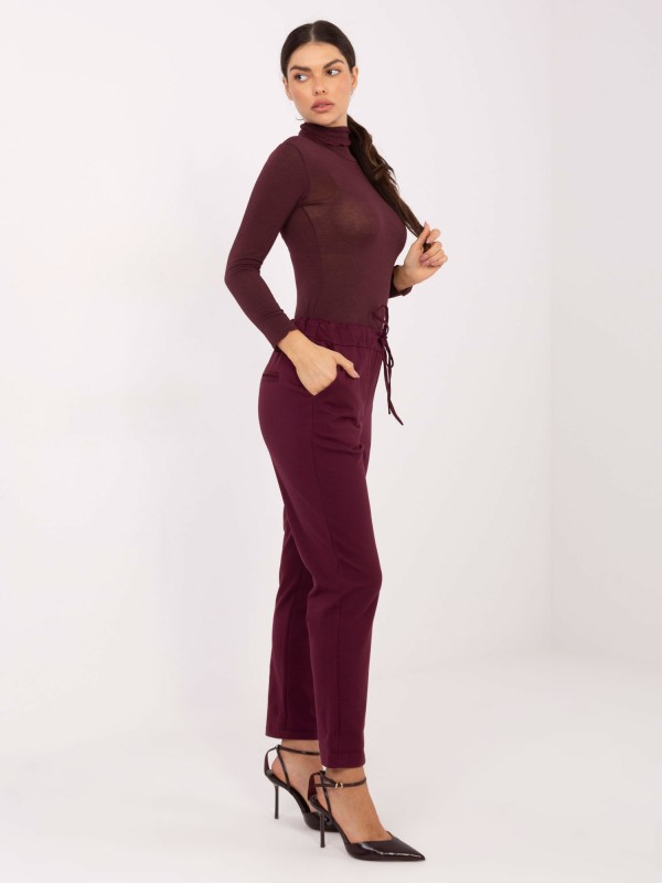 Kelnės-IT-SP-FL7690.64-bordo spalvos