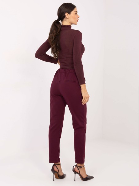 Kelnės-IT-SP-FL7690.64-bordo spalvos