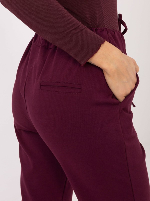 Kelnės-IT-SP-FL7690.64-bordo spalvos