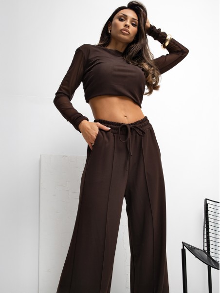 Sportinės kelnės-RV-DR-A1061.80-tamsiai rudos