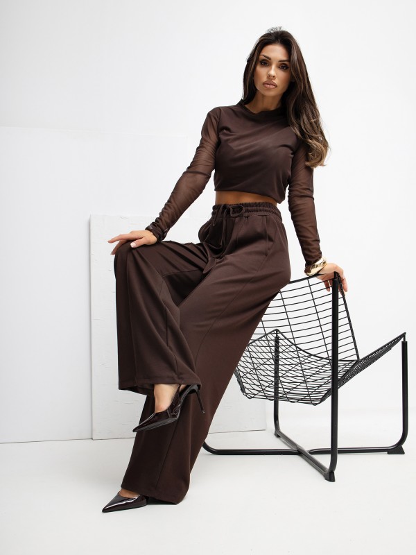 Sportinės kelnės-RV-DR-A1061.80-tamsiai rudos