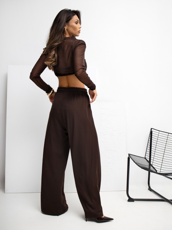 Sportinės kelnės-RV-DR-A1061.80-tamsiai rudos