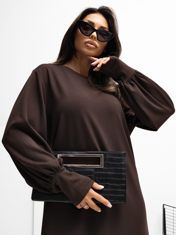 Suknelė-RV-SK-A1059.17-tamsiai ruda