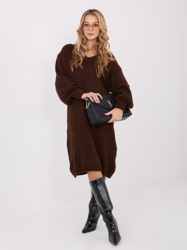 Suknelė-IN-SK-5962.22-tamsiai ruda