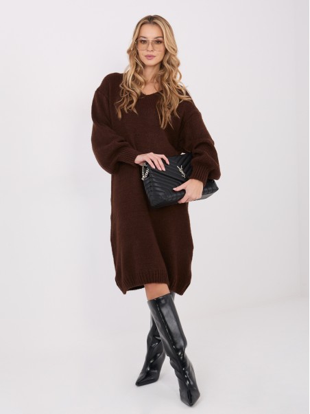 Suknelė-IN-SK-5962.22-tamsiai ruda