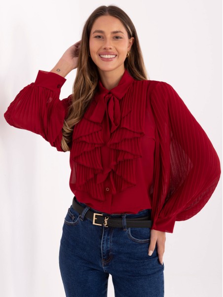 Marškinėliai-MI-KS-A2818.09-bordo spalvos