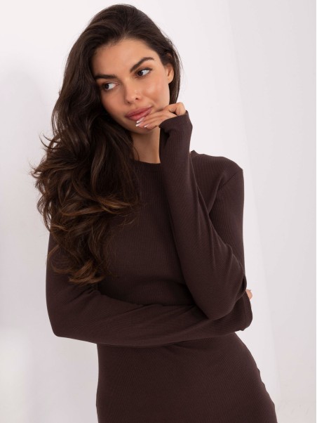 Suknelė-RV-SK-5131.18P-tamsiai ruda