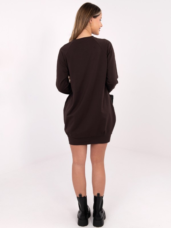 Suknelė-RV-TU-5184.93P-tamsiai ruda