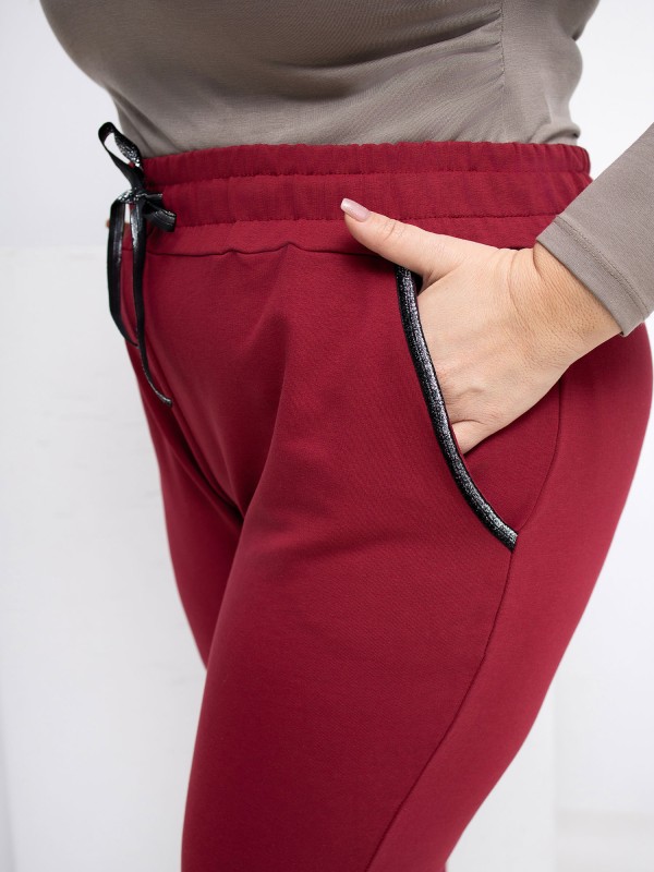 Sportinės kelnės-RV-DR-4765.52-bordo spalvos