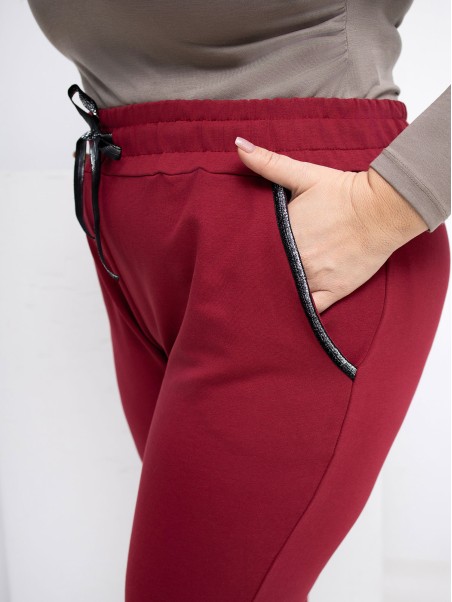 Sportinės kelnės-RV-DR-4765.52-bordo spalvos