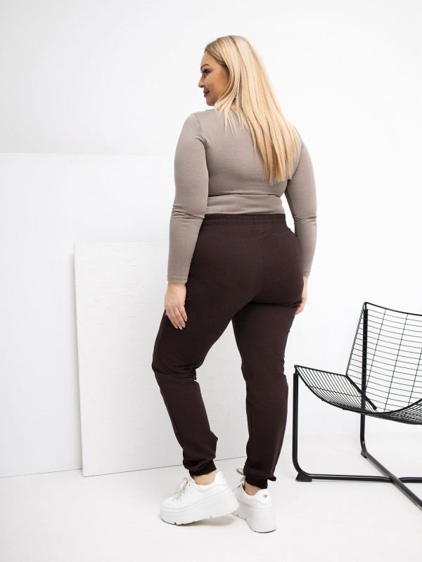 Sportinės kelnės-RV-DR-6301.88-tamsiai rudos