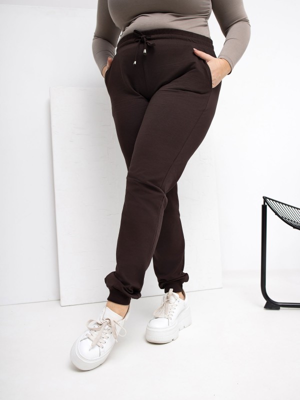 Sportinės kelnės-RV-DR-6301.88-tamsiai rudos