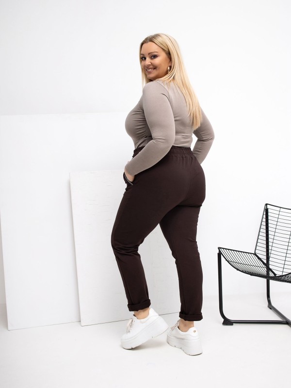 Sportinės kelnės-RV-DR-4765.52-tamsiai rudos