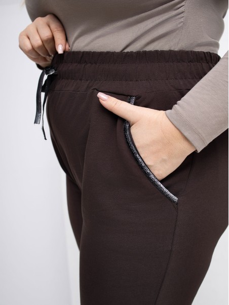 Sportinės kelnės-RV-DR-4765.52-tamsiai rudos