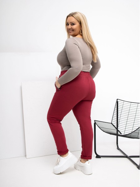 Sportinės kelnės-RV-DR-4765.52-bordo spalvos