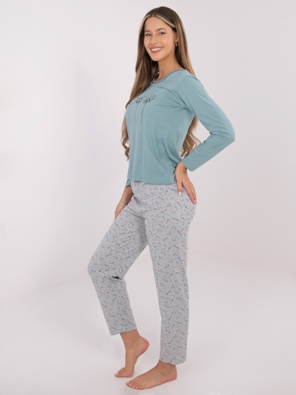 Pižama-DU-PI-FP-003.99P-mėtinė 2