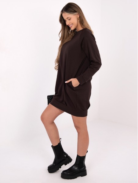 Suknelė-RV-TU-5184.93P-tamsiai ruda