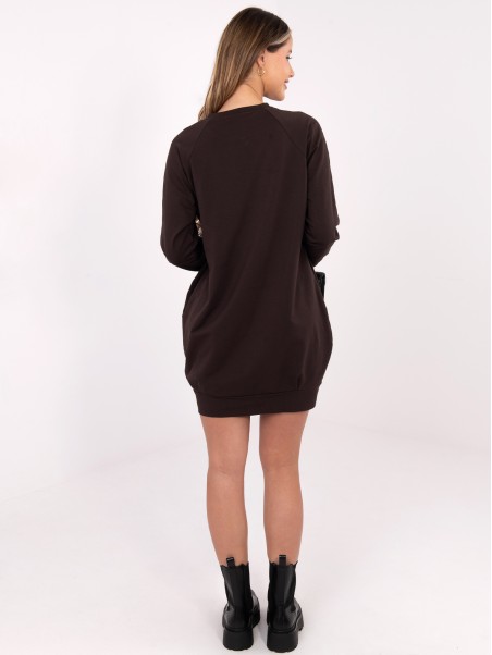 Suknelė-RV-TU-5184.93P-tamsiai ruda