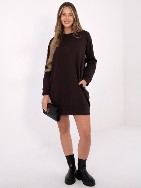 Suknelė-RV-TU-5184.93P-tamsiai ruda