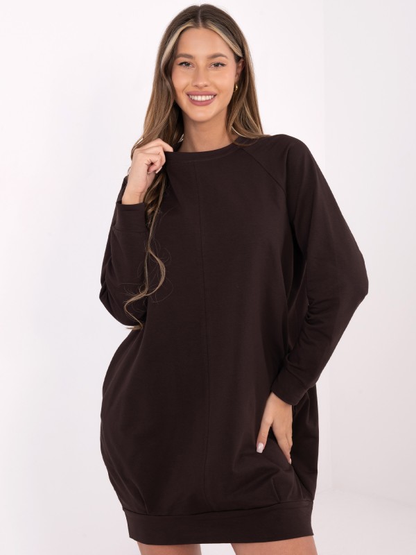 Suknelė-RV-TU-5184.93P-tamsiai ruda