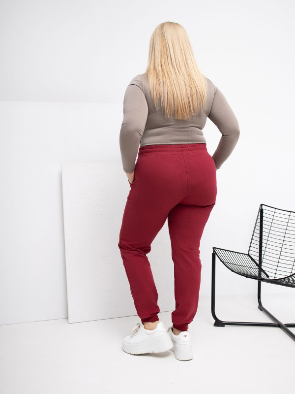 Sportinės kelnės-RV-DR-6301.88-bordo spalvos