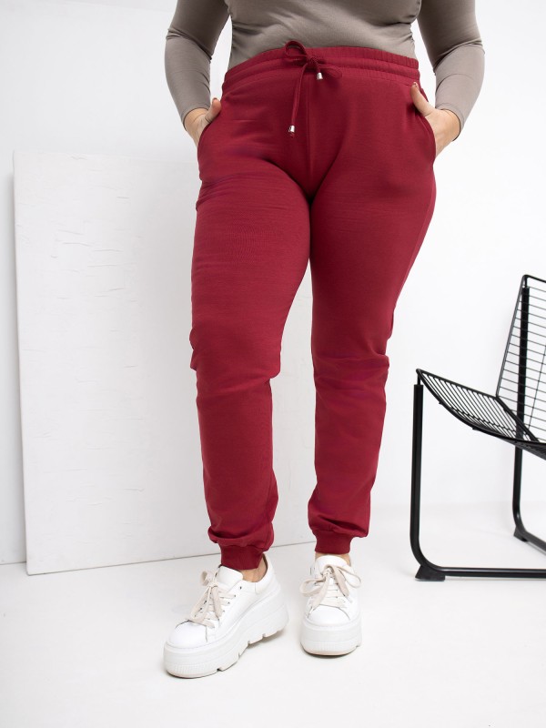 Sportinės kelnės-RV-DR-6301.88-bordo spalvos