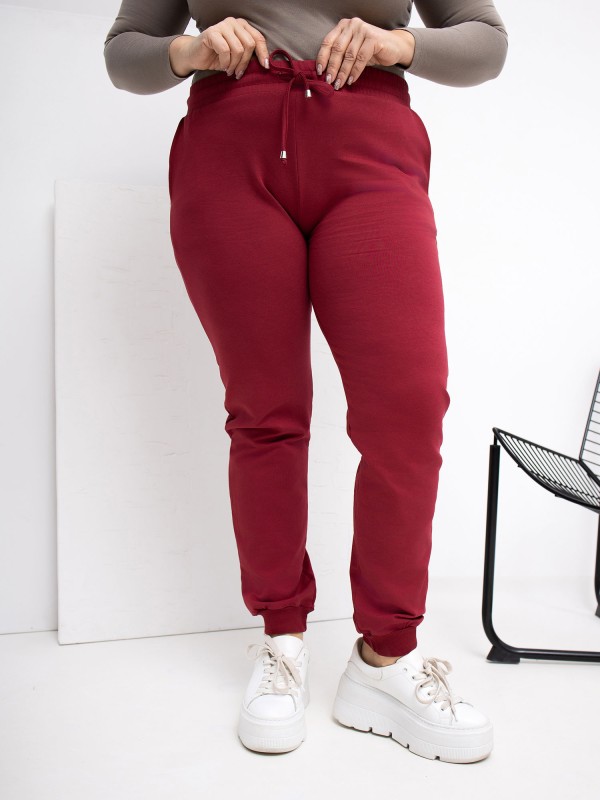 Sportinės kelnės-RV-DR-6301.88-bordo spalvos