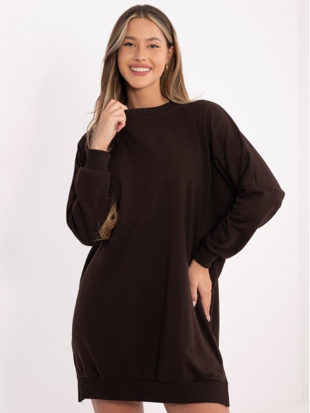 Suknelė-RV-SK-6019.67-tamsiai ruda