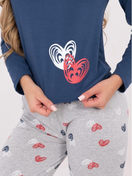 Pižama-DU-PI-FP-009.84-tamsiai mėlyna