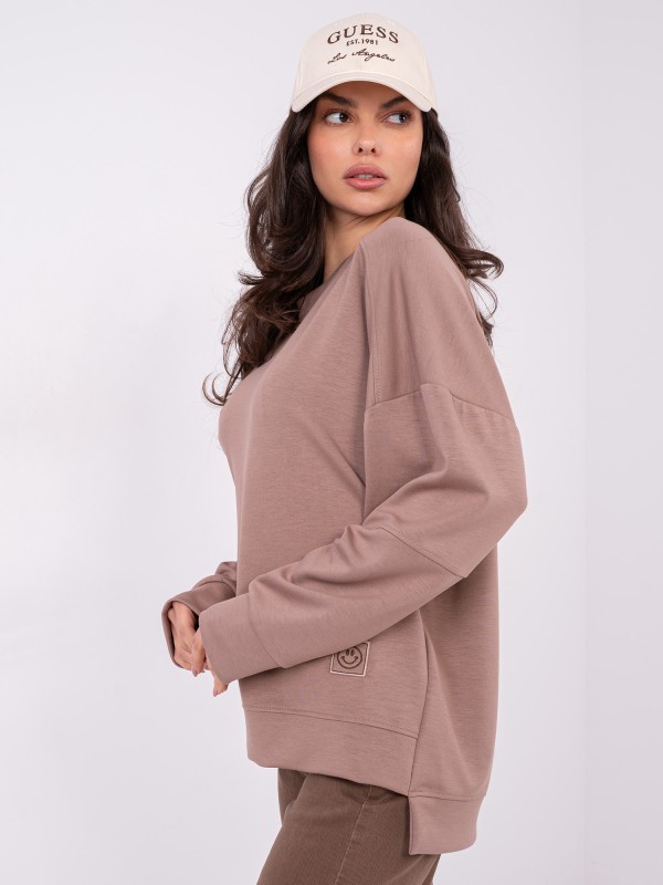 Džemperis-RV-BL-A1063.96-tamsiai smėlio spalvos