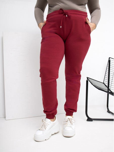Sportinės kelnės-RV-DR-6301.88-bordo spalvos