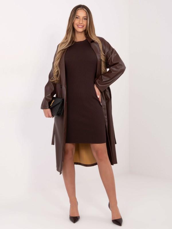 Suknelė-D93050Z30372A2EN-tamsiai ruda