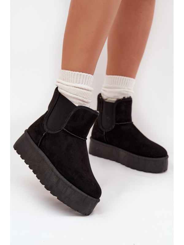 Women's Snow Boots With Elastic Insert Black Kiora