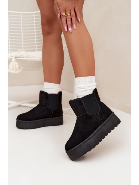 Women's Snow Boots With Elastic Insert Black Kiora