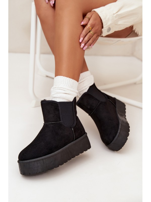 Women's Snow Boots With Elastic Insert Black Kiora