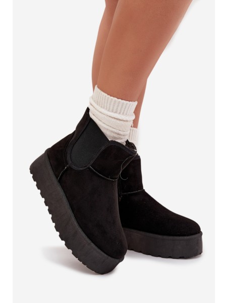 Women's Snow Boots With Elastic Insert Black Kiora