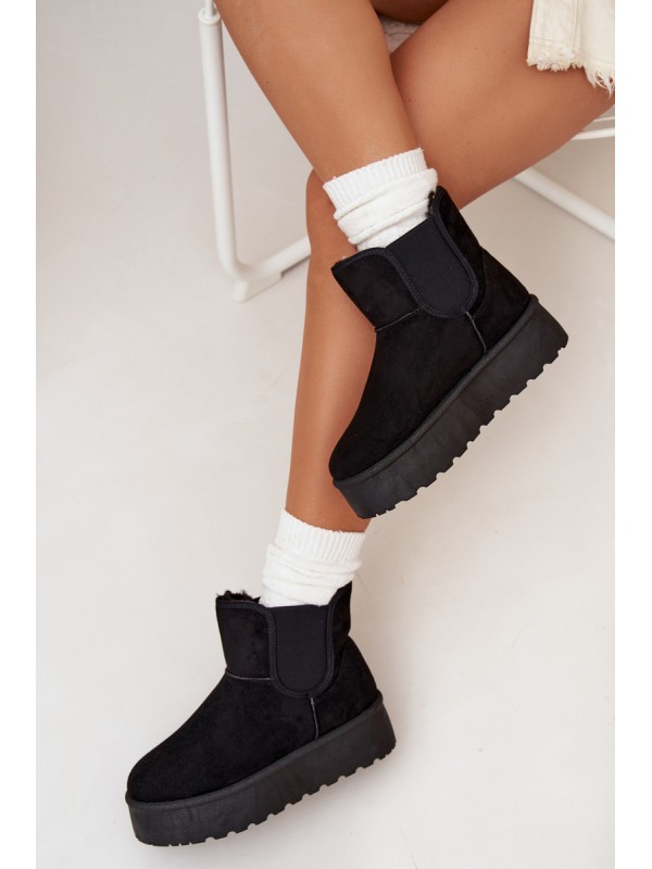 Women's Snow Boots With Elastic Insert Black Kiora