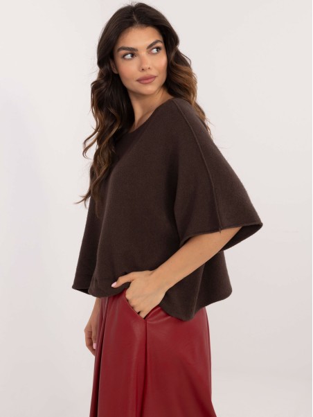 Sweter-IT-SW-0811.82P-ciemny brązowy