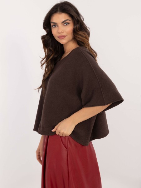 Sweter-IT-SW-0811.82P-ciemny brązowy